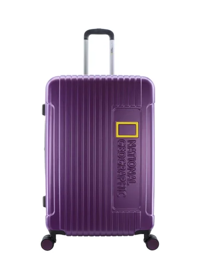 NATIONAL GEOGRAPHIC National Geographic Canyon ABS/PC Hardshell Large Check-In Suitcase Metallic Purple, Durable Lightweight Expandable Anti-theft Zipper TSA Lock Travel Luggage, 4 Double Wheel Trolley Bag (28 Inch)