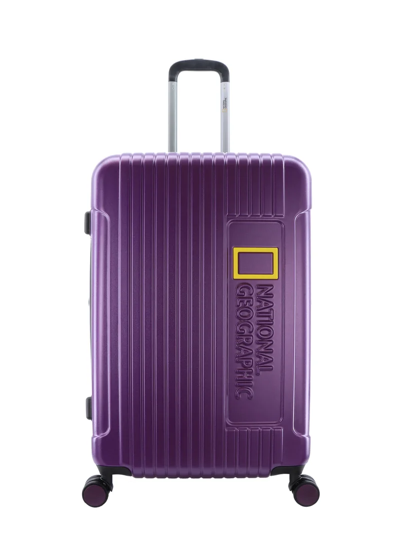 NATIONAL GEOGRAPHIC National Geographic Canyon ABS/PC Hardshell Large Check-In Suitcase Metallic Purple, Durable Lightweight Expandable Anti-theft Zipper TSA Lock Travel Luggage, 4 Double Wheel Trolley Bag (28 Inch)