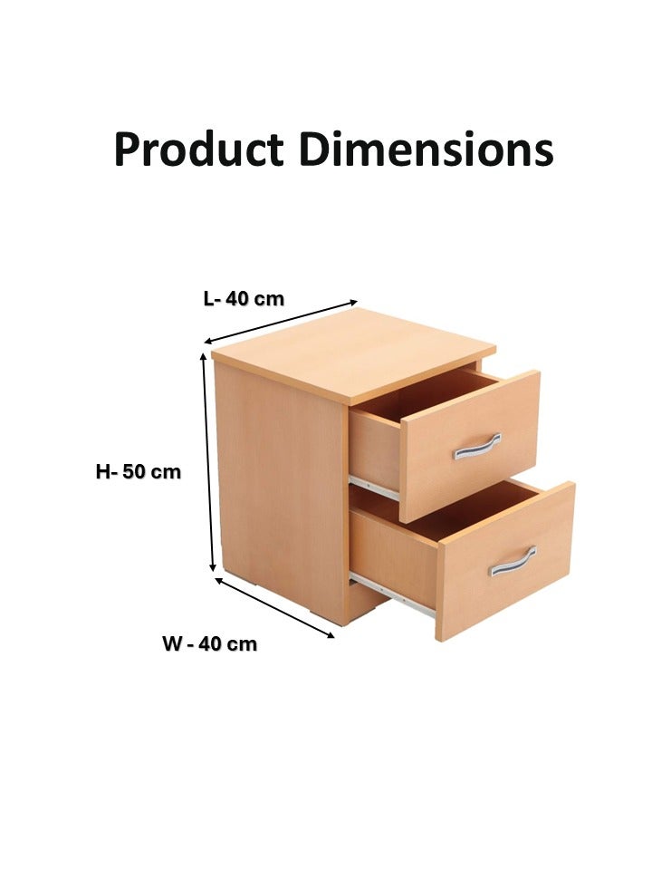 AFT Slim Minimalist Design Nightstand /bedside Table / Mid Century Modern Design bedside table / Nightstand with 2 Drawers and Sturdy MDF Frame, Perfect for Modern Bedroom and living room Space, Ideal for small spaces, it combines functionality with style, offering storage without taking up much room. (Golden Beige) Arfan  - Image 4