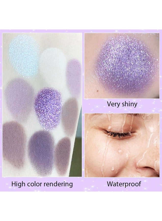 SUAKE 9 Colors Purple Silver White Tan Grape Matte Shimmer Eyeshadow Palette for Eye Makeup,High Pigmented Brown Eye Shadow Primers Powder Palet de sombras de ojos - Image 4