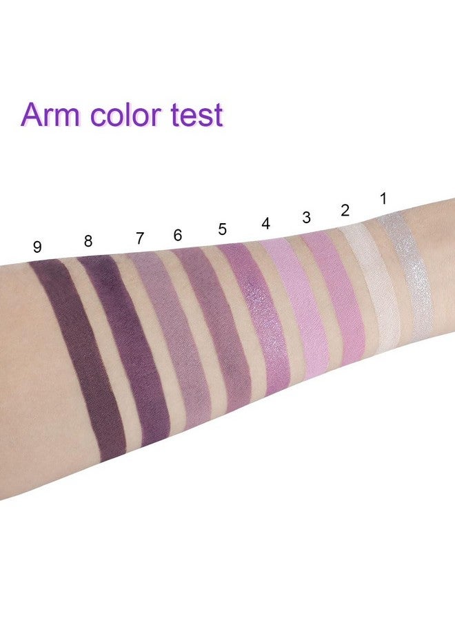 SUAKE 9 Colors Purple Silver White Tan Grape Matte Shimmer Eyeshadow Palette for Eye Makeup,High Pigmented Brown Eye Shadow Primers Powder Palet de sombras de ojos - Image 3