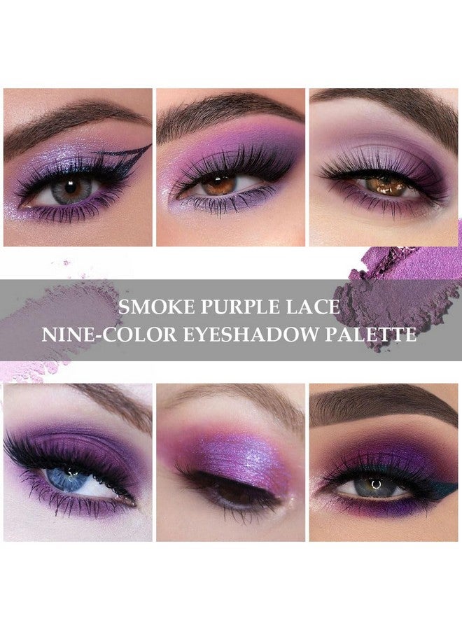 SUAKE 9 Colors Purple Silver White Tan Grape Matte Shimmer Eyeshadow Palette for Eye Makeup,High Pigmented Brown Eye Shadow Primers Powder Palet de sombras de ojos - Image 2