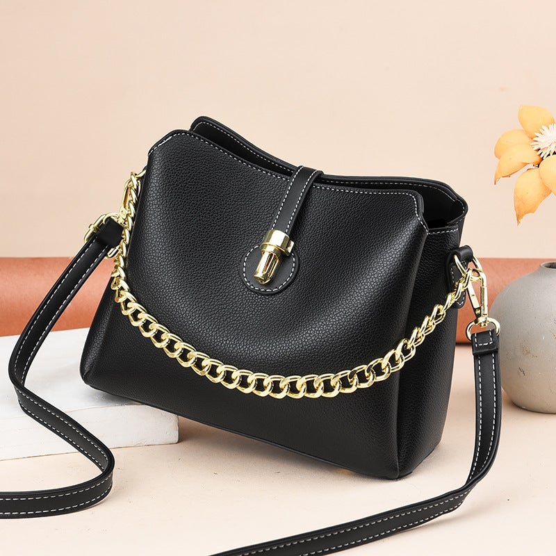 High-Grade Bag For Women 2021 New Style Messenger Bag Fashionable Elegant Bucket Bag Versatile Large Capacity Chain Shoulder Bag - Image 2