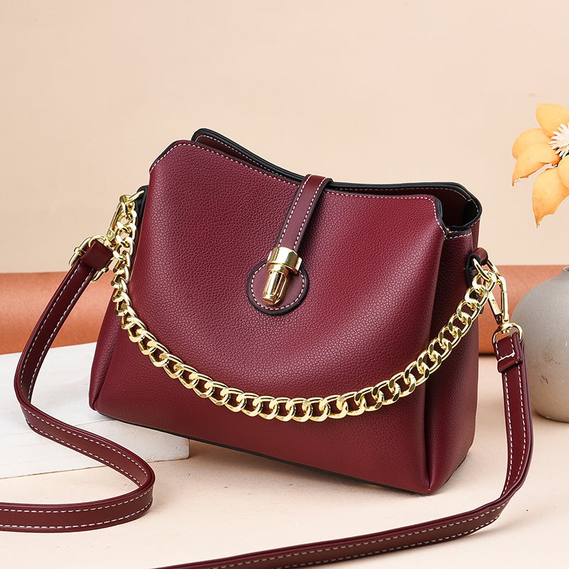 High-Grade Bag For Women 2021 New Style Messenger Bag Fashionable Elegant Bucket Bag Versatile Large Capacity Chain Shoulder Bag - Image 1