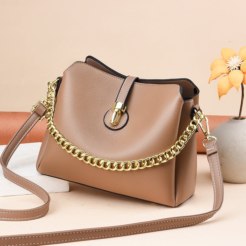 High-Grade Bag For Women 2021 New Style Messenger Bag Fashionable Elegant Bucket Bag Versatile Large Capacity Chain Shoulder Bag - Image 4