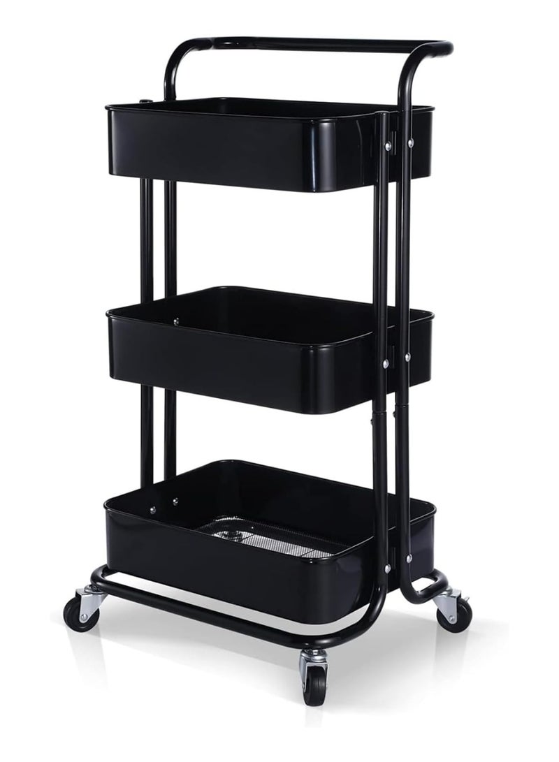 BLOOMING TIME 3 Tier Multipurpose Folding Rolling Shelves - Image 1