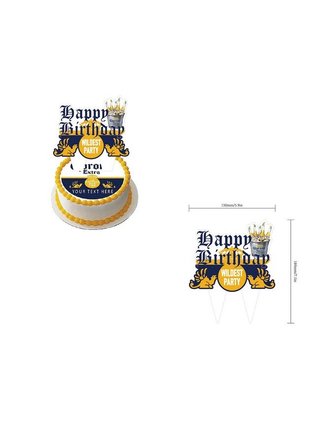 Hombae - Corona Beer Birthday Party Decorations And Supplies Kit Includes Cupcake Toppers Balloons Birthday Banner Cake Topper For Adults Man Women Party Decorations - Image 1