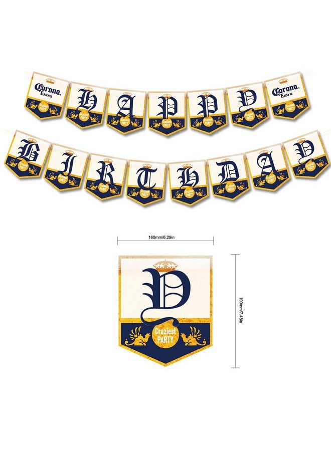 Hombae - Corona Beer Birthday Party Decorations And Supplies Kit Includes Cupcake Toppers Balloons Birthday Banner Cake Topper For Adults Man Women Party Decorations - Image 1