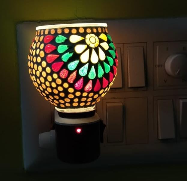 SuNZita Electric Kapoordani with Up to 15 Mantra Changing Box Night Lamp Incense Burner Aroma Kapoor Dani Electric Kapoor Burner Electric Dhoop Dani with Spiritual Mantra