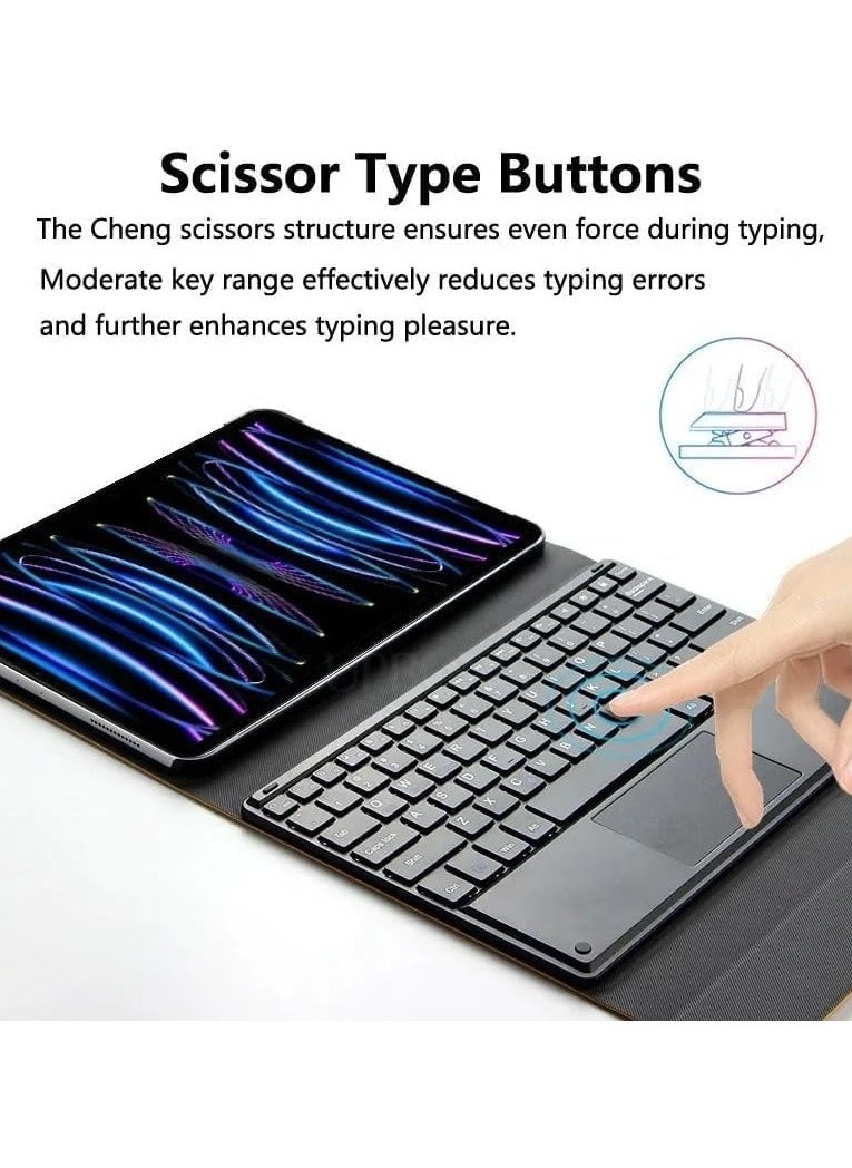 Keyboard Case Compatible with Huawei MatePad 11.5 S (2024), Detachable Wireless Touchpad Trackpad Keyboard, Leather Protective Cover with Pencil Holder