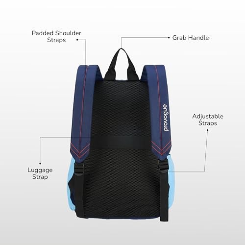 Provogue Plyn 24 litres everyday backpack bag for man with 15.6 inch laptop compartment, stylish contemporary daily use college, office & outdoor backpack bags for women with organiser (Byte Blue) - Image 3