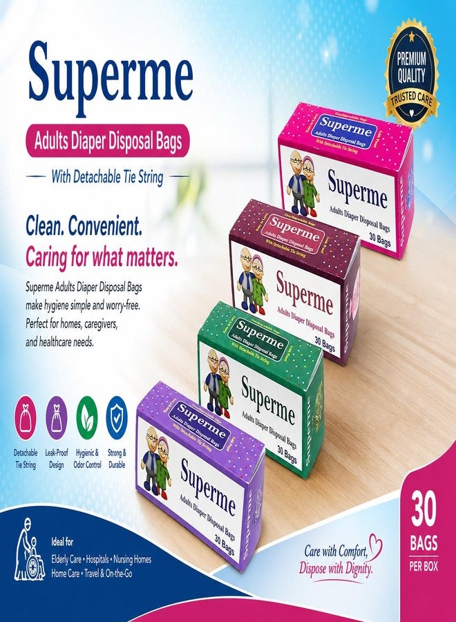 Superme Adults Diaper Disposable Bags (120 Bags) | Extra Large Size 17inch X 19inch. Specifically designed for Adult Diaper Disposal - Image 5