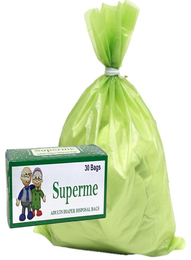 Superme Adults Diaper Disposable Bags (120 Bags) | Extra Large Size 17inch X 19inch. Specifically designed for Adult Diaper Disposal - Image 1