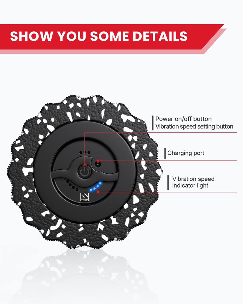 FITINDEX Vibrating Roller Foam for Muscles Deep Tissue, FSA or HSA Eligible, Foot Neck Massager, Exercise, Back Pain Relief, Muscle Recovery, Physical Therapy, 4-Speed & Rechargeable - Black - Image 5