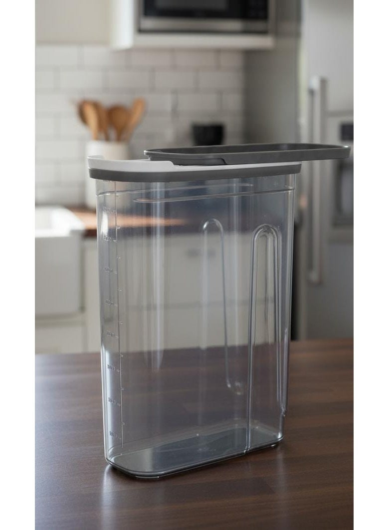 فولي لايف صندوق فولي لايف محكم الإغلاق لتحضير الوجبات، سعة ٢٧٠٠ مل، رمادي شفاف | حاوية تخزين كبيرة خالية من مادة BPA مع غطاء قابل للقفل - Image 1