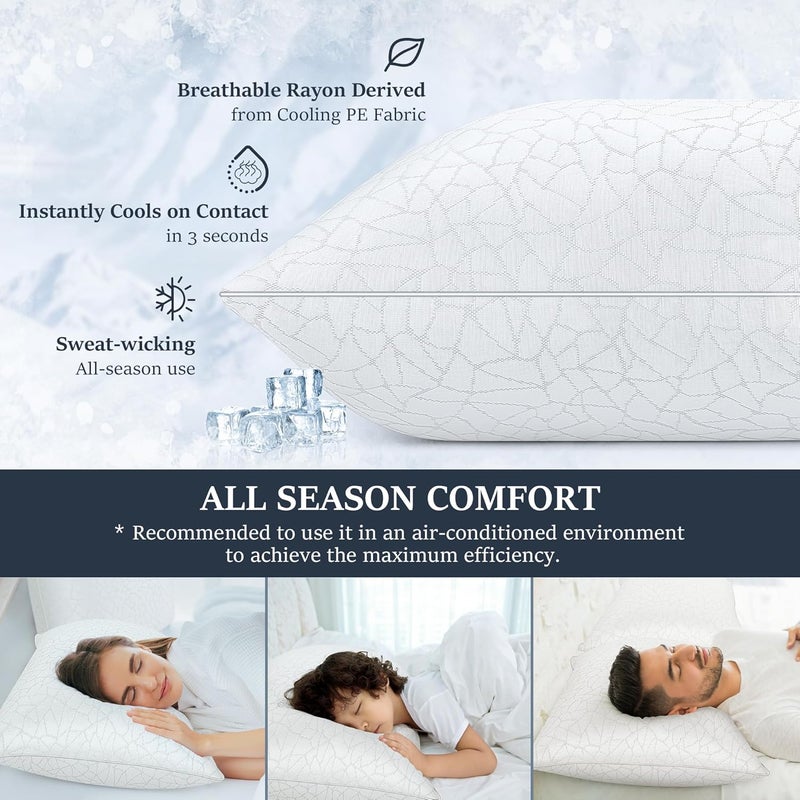 COZSINOOR Bed Pillows Queen Size - Premium Down Alternative Pillows Set of 2 for Side, Back, and Stomach Sleepers Cooling Hotel Quality Fluffy Soft Microfiber Fill Breathable Skin-Friendly - Image 3