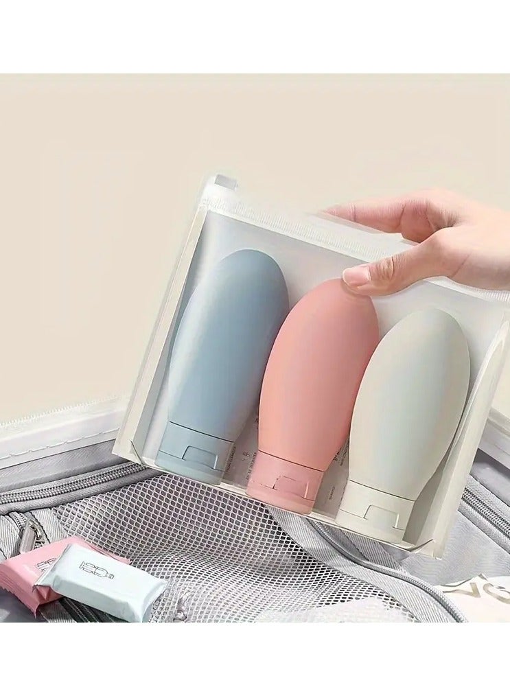 Rozino 3-Pack Refillable Travel Bottles, 2.03Oz Squeezable Cosmetic Containers, Unfragranced Shampoo & Body Wash Tubes, Empty Toiletry Bottles for Lotion, No-Smell, Portable Personal Care Accessories - Image 1