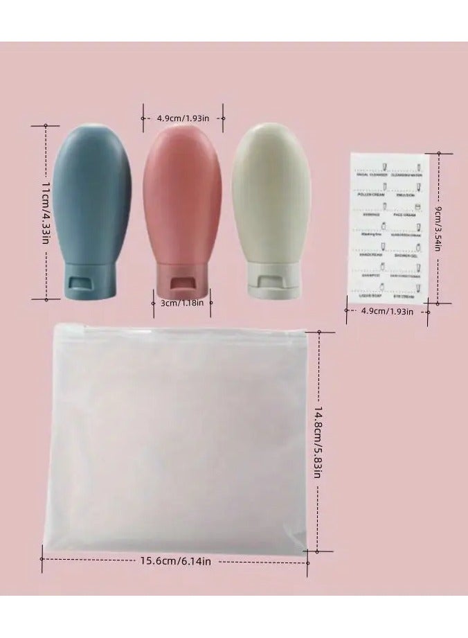 Rozino 3-Pack Refillable Travel Bottles, 2.03Oz Squeezable Cosmetic Containers, Unfragranced Shampoo & Body Wash Tubes, Empty Toiletry Bottles for Lotion, No-Smell, Portable Personal Care Accessories - Image 2