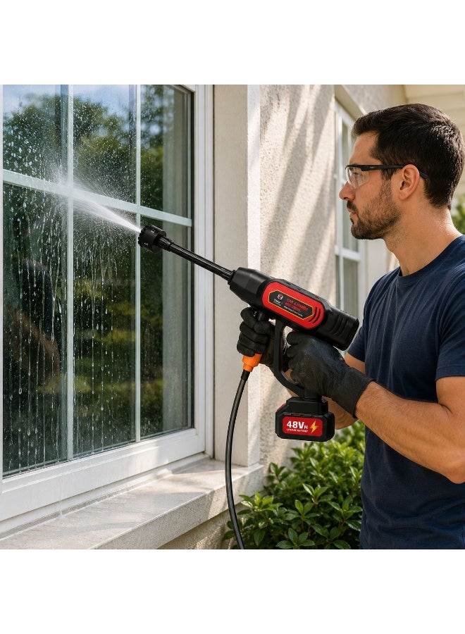 Toby's Toby’s 48V Cordless Portable Electric Water High Pressure Car Washer – Powerful Dual-Battery Cleaner, 5M Range, with 6-in-1 Nozzle for Cars, Windows, Floors, Plants, and Garden Use - Image 3