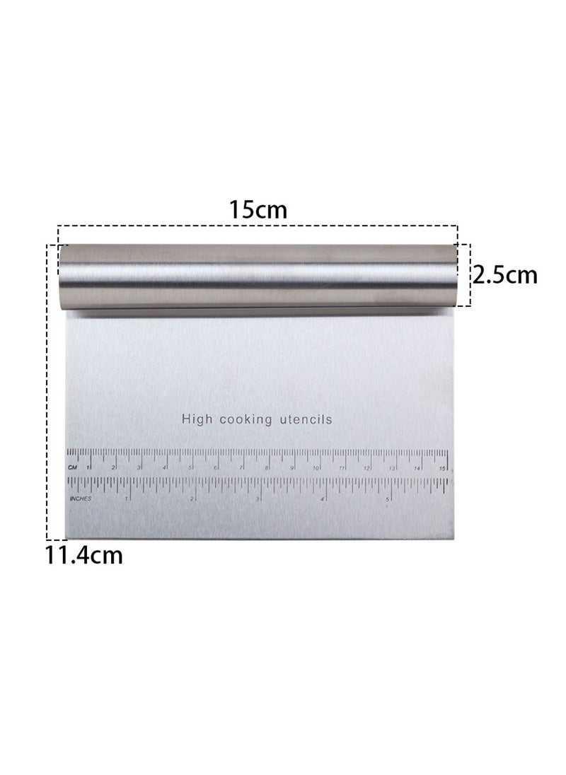 NQOOH Stainless Steel Dough Cutter with Measurement Scale Multi-Purpose Baking Tool  - Image 5
