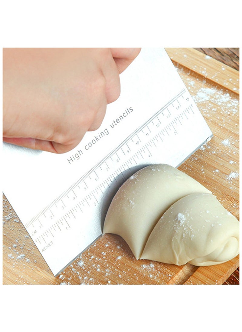 NQOOH Stainless Steel Dough Cutter with Measurement Scale Multi-Purpose Baking Tool  - Image 2