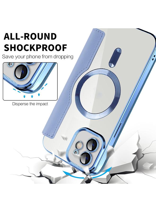 S-TOP Case For iPhone 12 Pro Shield Magsafe RFID Anti-theft Rhombus Leather Phone Case - Image 4