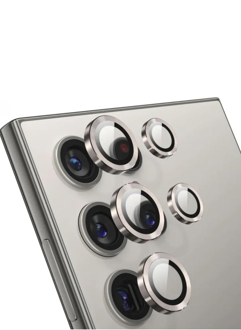 LIMITLESS Galaxy S24 Ultra Camera Lens Protector, Individual Lens Protectors, Scratch-Resistant Ultra-Thin Tempered Glass with Aluminum Edging, Galaxy S24 Ultra Case Friendly (Silver) 