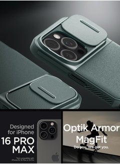 Spigen Optik Armor MagFit iPhone 16 Pro Max Case Cover (2024) with MagSafe - Abyss Green  - Image 2
