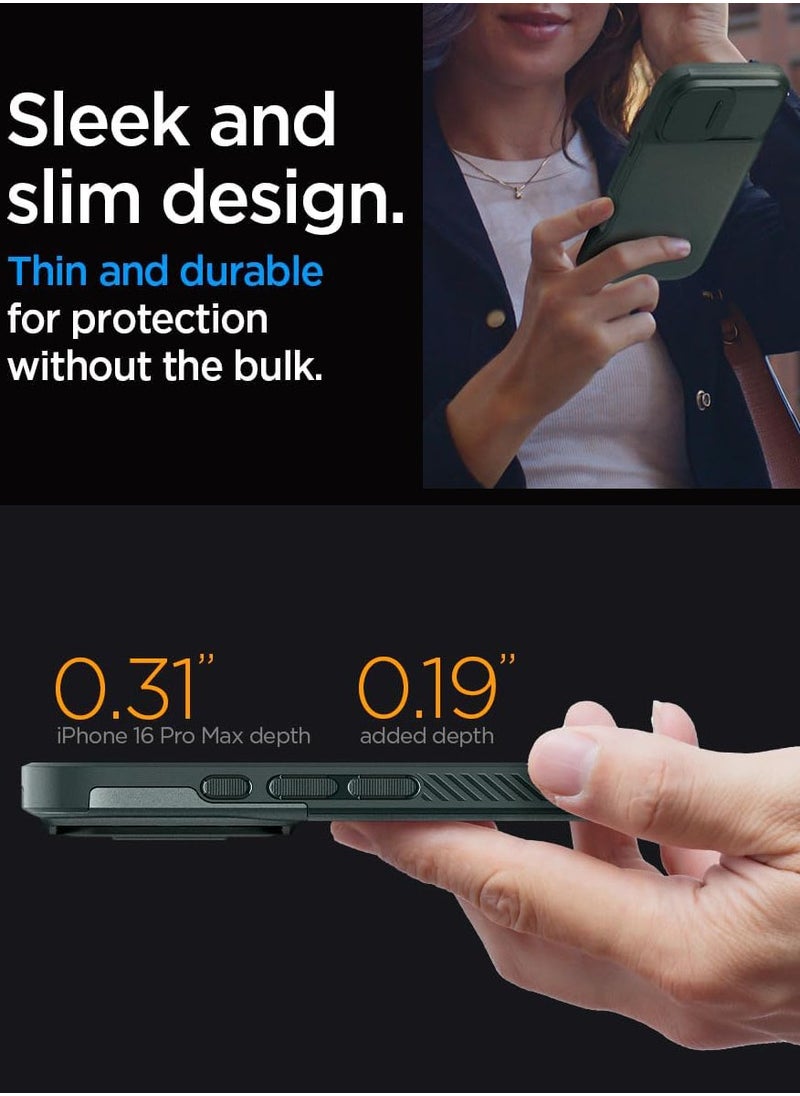Spigen - Optik Armor MagFit iPhone 16 Pro Max Case Cover (2024) with MagSafe - Abyss Green - Image 1