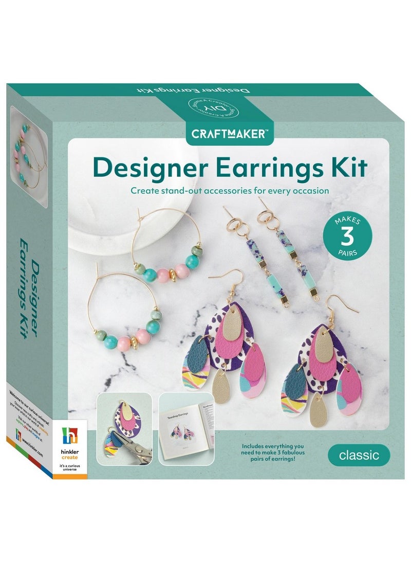 Hinkler Craft Maker Designer Earrings Kit - DIY Jewelry Making Set includes a 24-page book and 3 pairs of amazing earrings, Custom Earrings and Fashion Craft Kit, Jewelry Design for Kids & Adults - Image 1