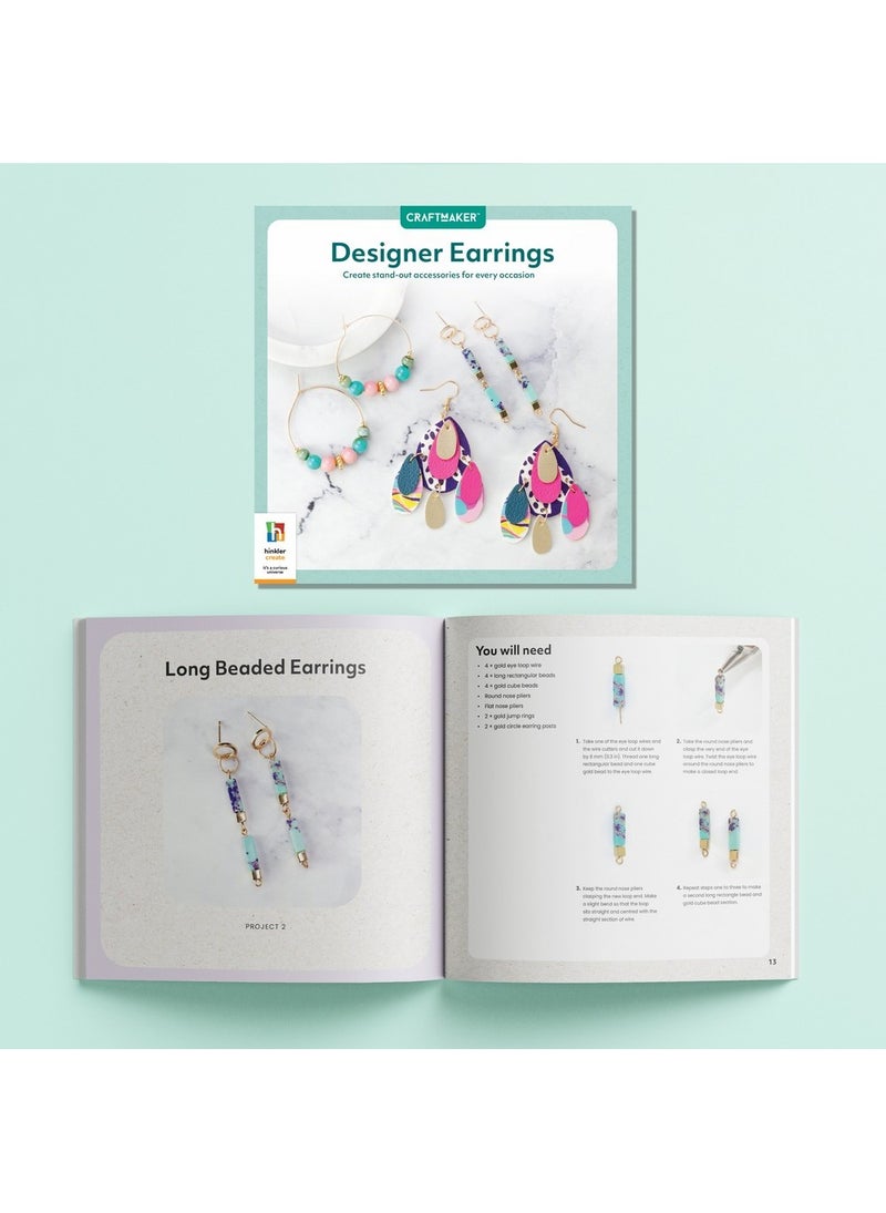 Hinkler Craft Maker Designer Earrings Kit - DIY Jewelry Making Set includes a 24-page book and 3 pairs of amazing earrings, Custom Earrings and Fashion Craft Kit, Jewelry Design for Kids & Adults - Image 3