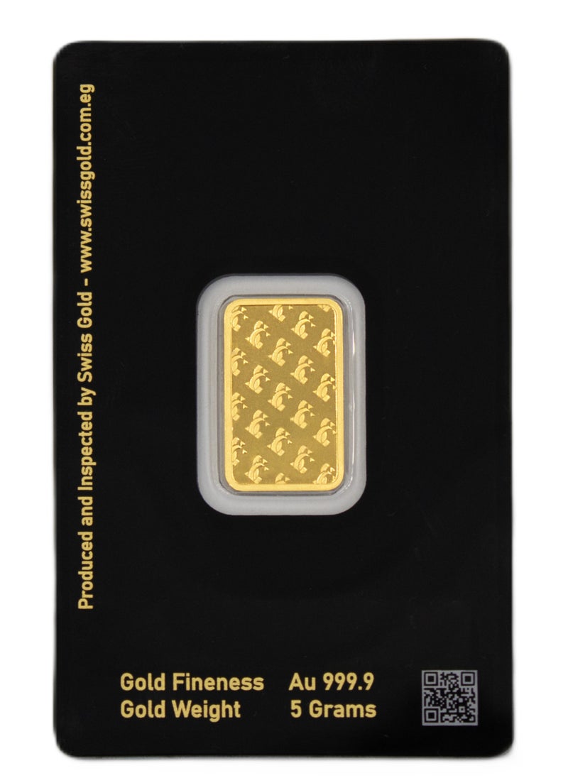 Swiss gold - SWISS GOLD 5 Grm Gold Bar Fine Gold 999.9 Purity 24KT- 5 gram - Image 1