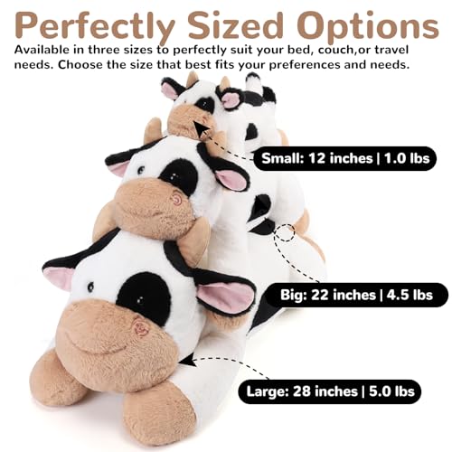 gnomantic Cow Weighted Stuffed Animals 28 Inch 50 Pounds Weighted Plushies Cow Stuffed Animals Large Plush Pillow Cute Plush Toys Gifts for Kids Adults 28 50 lbs - Image 5