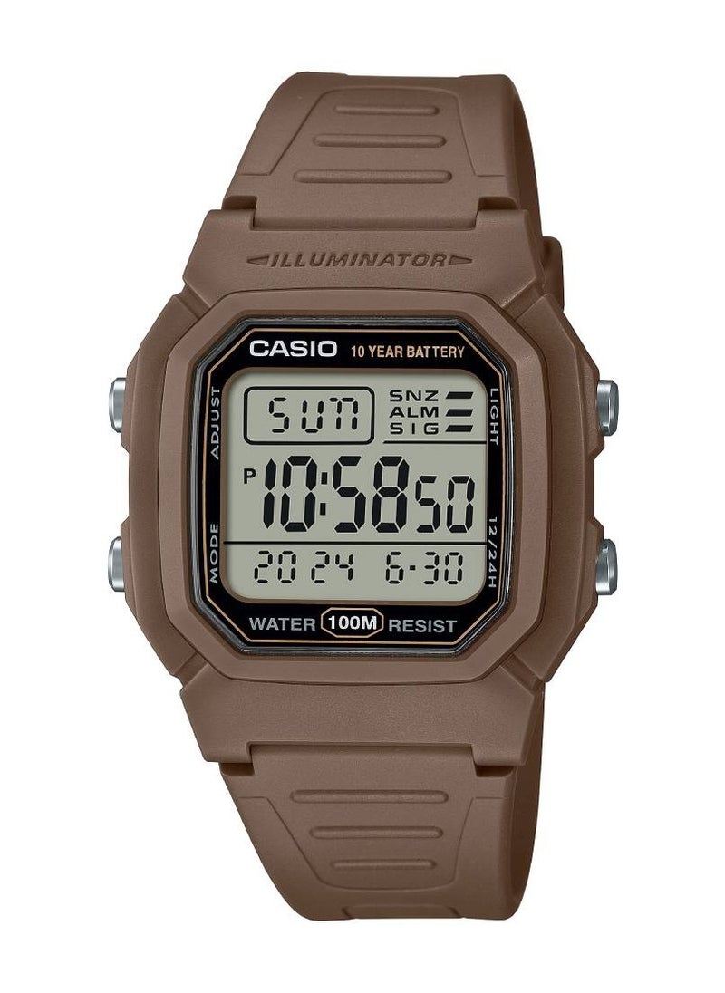 CASIO ساعة رقمية للجنسين بسوار من الراتنج W-800H-5AVDF  - Image 1