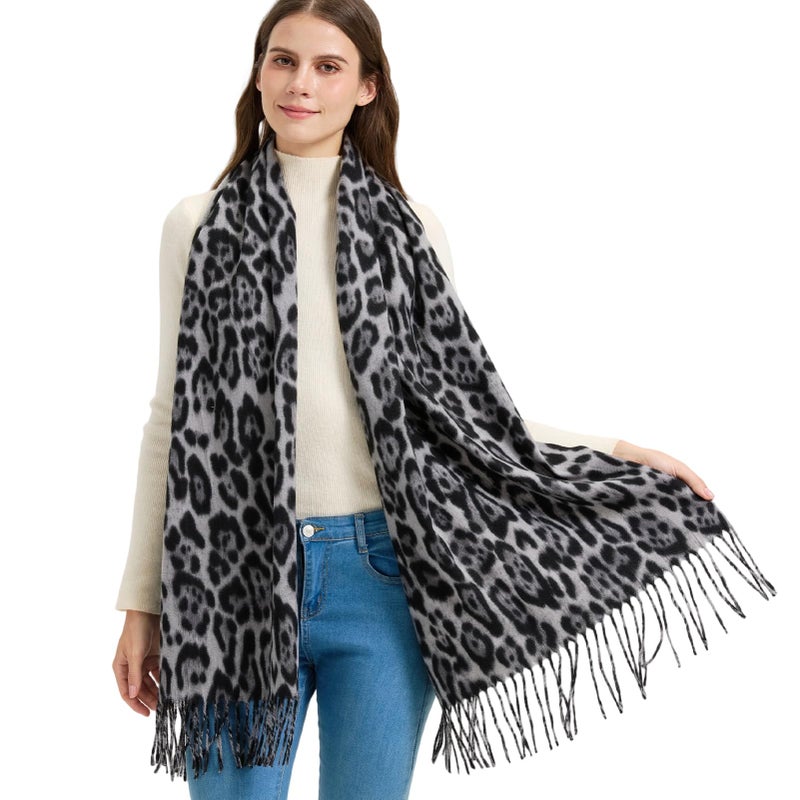 Nonakgado Leopard Pashmina Scarf -Women Fashion Animals Print Pashminas Wrap Shawl for Travel Winter(Style 19) - Image 3