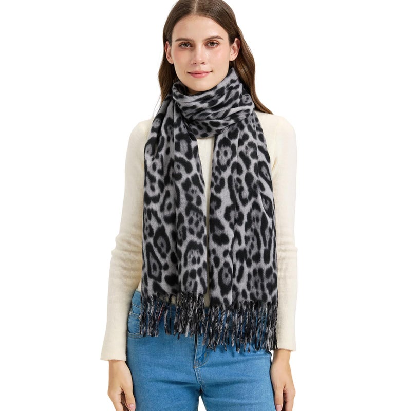 Nonakgado Leopard Pashmina Scarf -Women Fashion Animals Print Pashminas Wrap Shawl for Travel Winter(Style 19) - Image 2