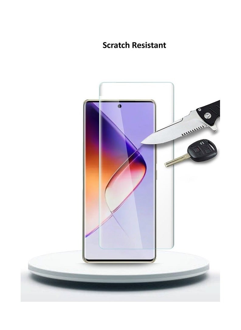 We are pleased to offer a curved ZC Glass Screen Protector featuring Full UV Glue and LED Lamp Curing, Delicate Touch, and Anti-Explosion Finger Print UnLock for Infinix Note 40 Pro 5G - Image 4