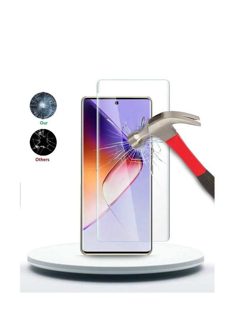 We are pleased to offer a curved ZC Glass Screen Protector featuring Full UV Glue and LED Lamp Curing, Delicate Touch, and Anti-Explosion Finger Print UnLock for Infinix Note 40 Pro 5G - Image 3