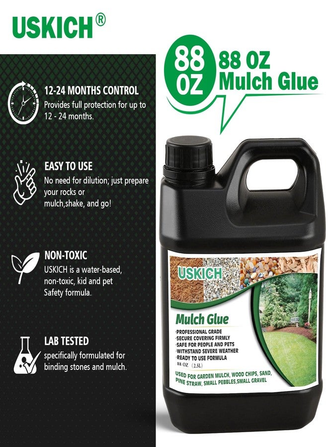 USKICH Mulch Glue for Landscaping, 88 0Z Rock Glue,Fast-Dry No-Toxic Long-Lasting Strong Pebble Binder, Pine Straw for Outdoor, Mulch Lock for Cypress, Lawn, Garden,Landscape Edging - Image 2