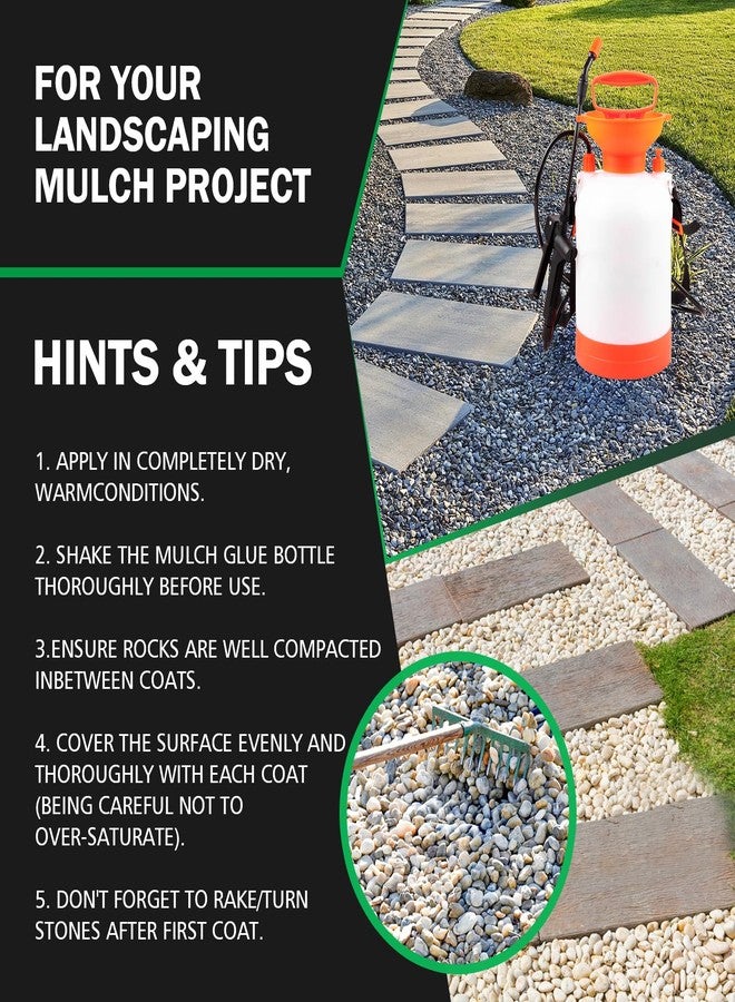 USKICH Mulch Glue for Landscaping, 88 0Z Rock Glue,Fast-Dry No-Toxic Long-Lasting Strong Pebble Binder, Pine Straw for Outdoor, Mulch Lock for Cypress, Lawn, Garden,Landscape Edging - Image 3