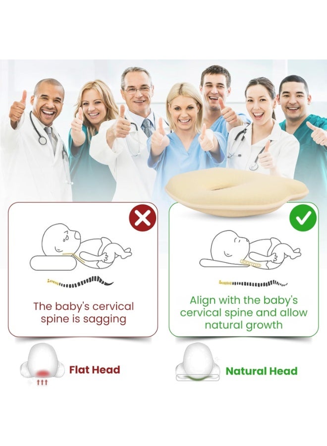 Premium Unisex Memory Foam Portable Baby Pillow Hypoallergenic Prevent Flat Head Neck Support for Infant Sleeping Soft and Cozy Breathable for Bebe Travel - Image 2