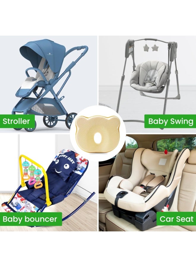 Premium Unisex Memory Foam Portable Baby Pillow Hypoallergenic Prevent Flat Head Neck Support for Infant Sleeping Soft and Cozy Breathable for Bebe Travel - Image 5