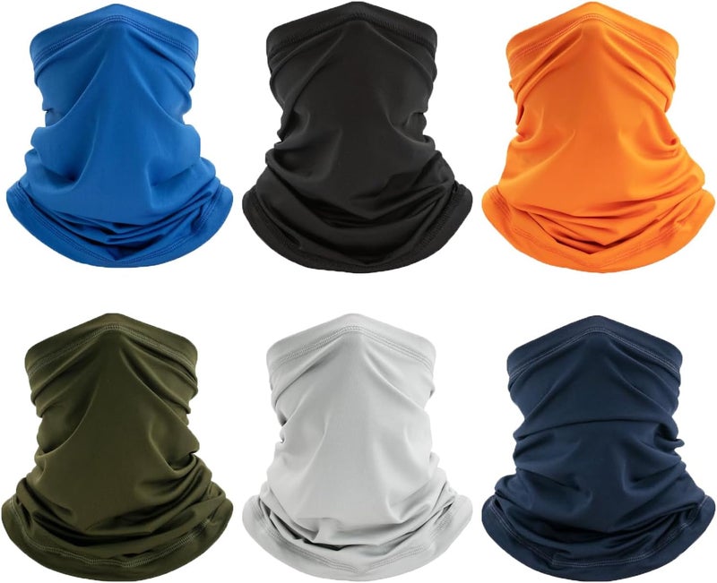 Nan Jelbolin 6 Pack Neck Gaiter Bandana Face Mask - Breathable Cooling Gator Masks for Outdoor Activities - Image 1