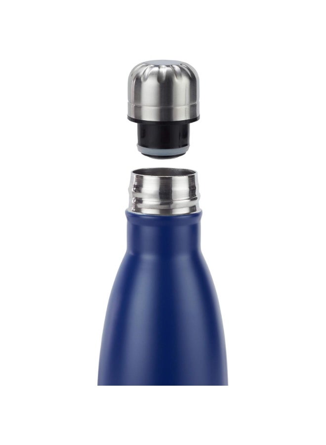 زجاجة ماء رياضية من الفولاذ المقاوم للصدأ 750 مل مع عزل فراغ، تصميم مزدوج الطبقات على شكل بولينج، مانعة للتسرب وقابلة للحمل للسفر للمشروبات الساخنة والباردة، للاستخدام في الصالة الرياضية والمكتب والنشاطات الخارجية - Image 3