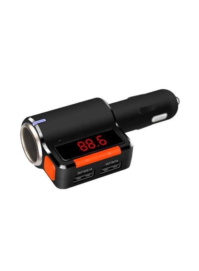 Wireless Dual USB Car Mobile Charger Black/Orange
