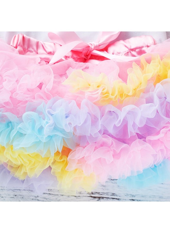 We Happy - 4 Pieces 1st Birthday Baby Girl Costume Set Newborn Princess Dress for Theme Party Photoshoot Unicorn Bodysuit with Tutu Skirt, Cake Topper and Floral Headband - Image 1