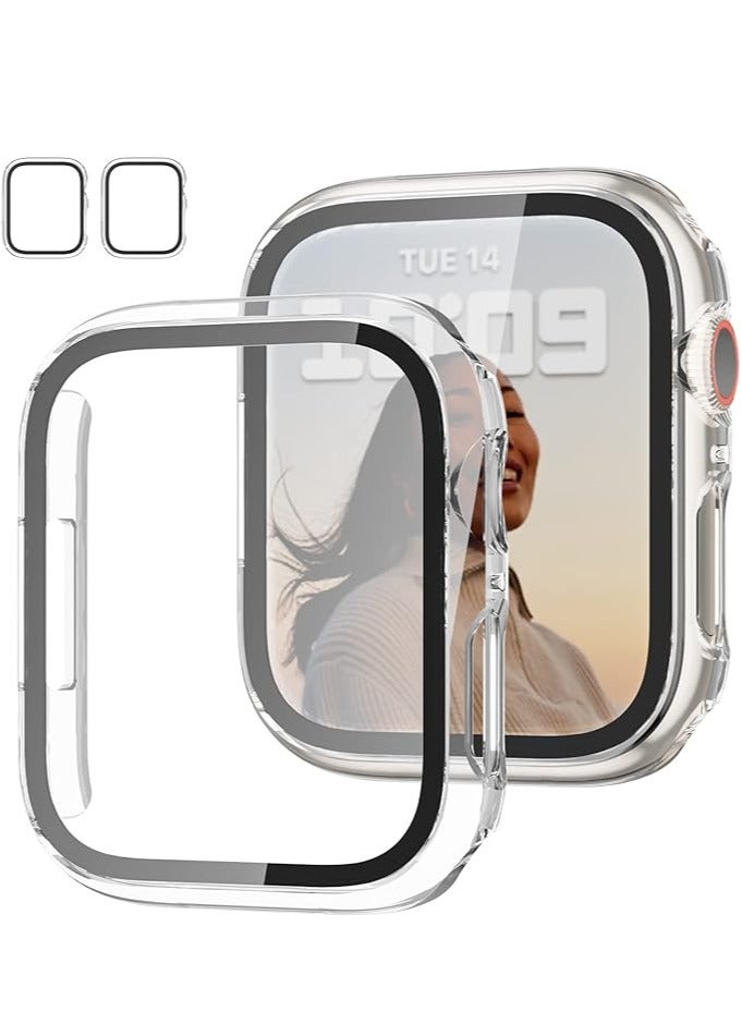 Case with Tempered Glass Screen Protector for Apple Watch Series 7/8/9, Slim Guard Bumper Full Coverage Hard PC Protective Cover HD Ultra-Thin Cover for iWatch 41mm - Image 1
