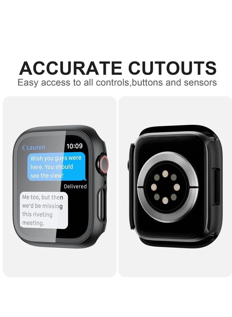 Case with Tempered Glass Screen Protector for Apple Watch Series 7/8/9, Slim Guard Bumper Full Coverage Hard PC Protective Cover HD Ultra-Thin Cover for iWatch 41mm - Image 4