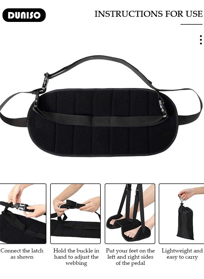 DUNISO Airplane Foot Hammock, Perfect Airplane or Office Foot Rest to Relax Your Feet, Portable Travel Footrest Flight Carry Airplane Travel Accessories Desk Foot Hammock, Comfy Foot Hanger Airplane  - Image 4