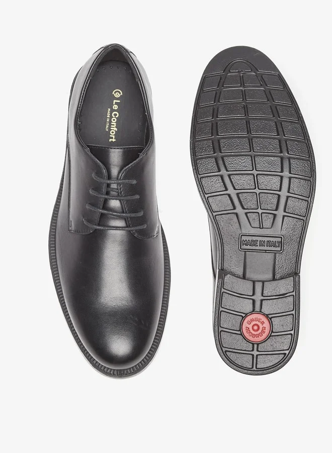 Le Confort Solid Derby Shoes with Lace-Up Closure